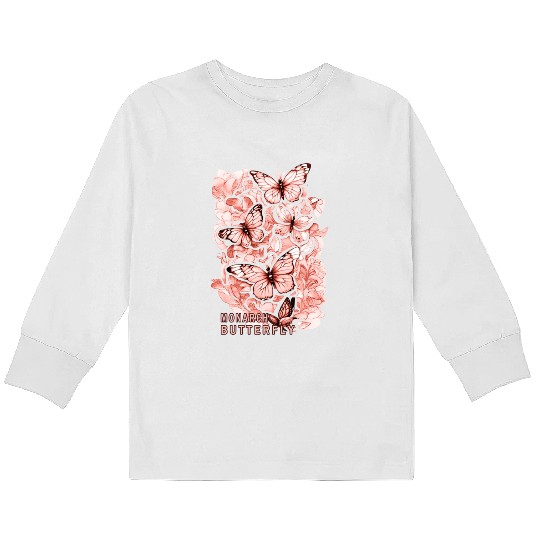 monarch butterfly Kids Long Sleeve T Shirts