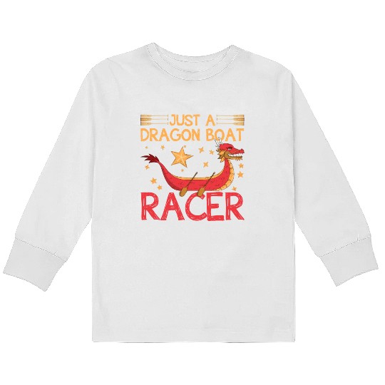 Funny Dragon Boat Racer Mermaid Training Girl Kids Long Sleeve T Shirts