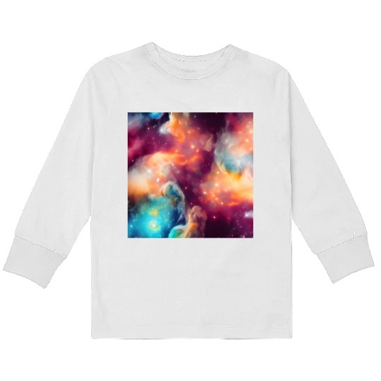 Galaxy nebula abstract design Kids Long Sleeve T Shirts