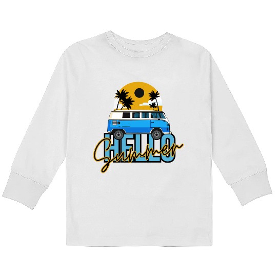 Hello Summer Kids Long Sleeve T Shirts