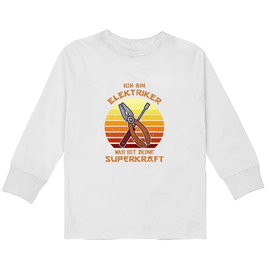 Superkraft Powerline Technician Lineworker Kids Long Sleeve T Shirts