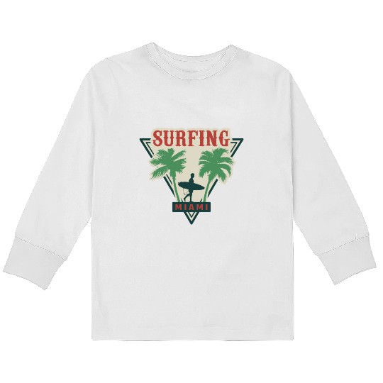 Surfing Miami Kids Long Sleeve T Shirts