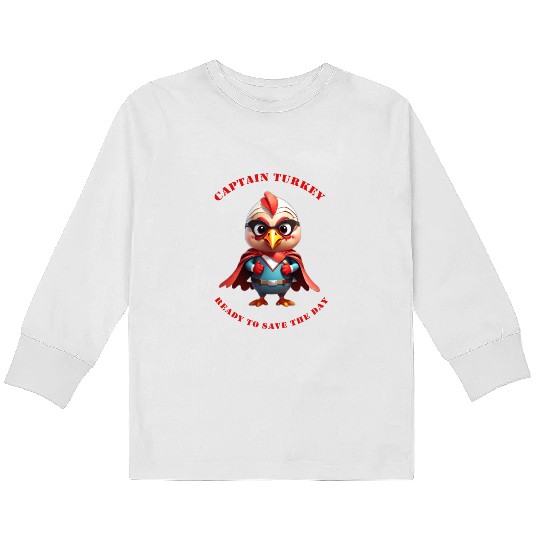 Turkey Super Hero Kids Long Sleeve T Shirts
