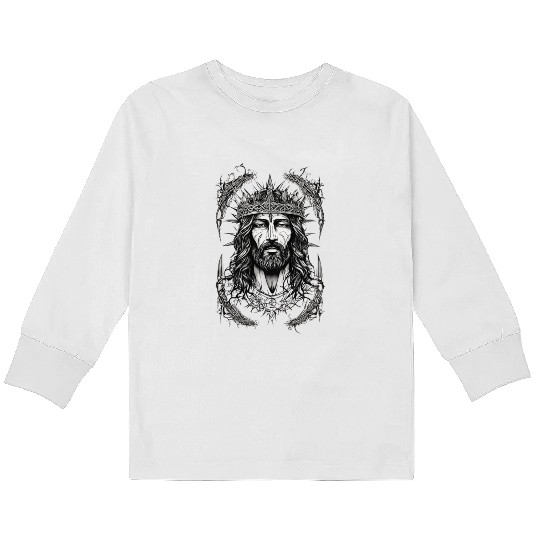 Jesus Christ the Good Shepherd Kids Long Sleeve T Shirts