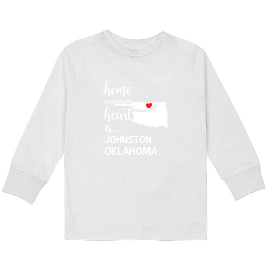 Johnston County Oklahoma Is Where My Heart Is Gift Kids Long Sleeve T Shirts