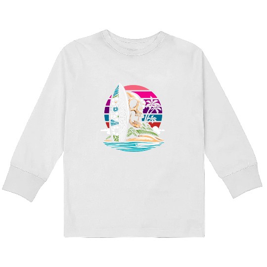 Surfing Surfer Skull Nature Kids Long Sleeve T Shirts