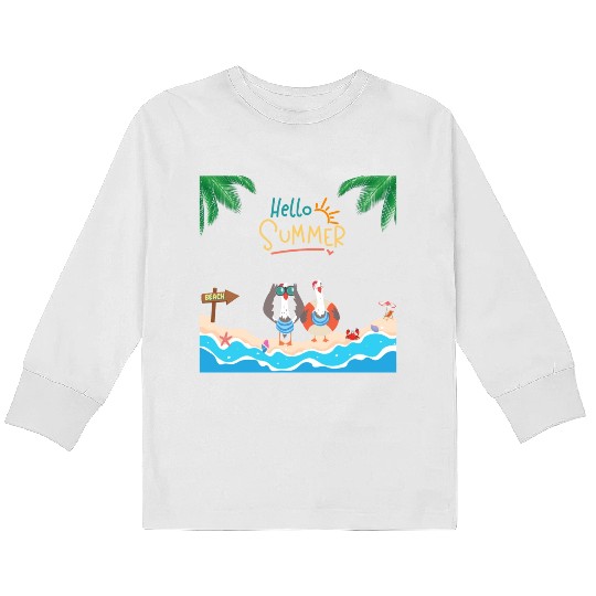 beach lobster Kids Long Sleeve T Shirts
