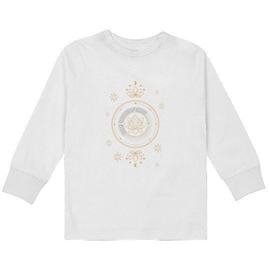 Celestial Flower Lotus Harmony Kids Long Sleeve T Shirts