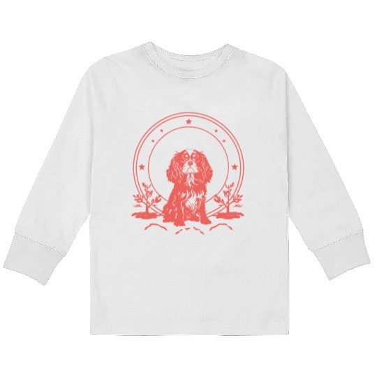 Cavalier King Charles Spaniel Celestial Tarot Card Kids Long Sleeve T Shirts