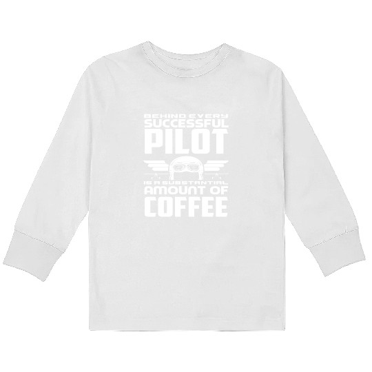 Pilot Coffee Pilots Kids Long Sleeve T Shirts