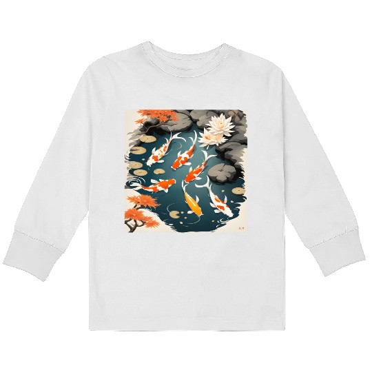 Koi Pond 2 Kids Long Sleeve T Shirts