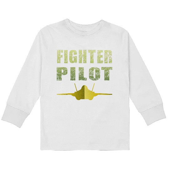 Fighter Pilot F-35 Art Design Kids Long Sleeve T Shirts