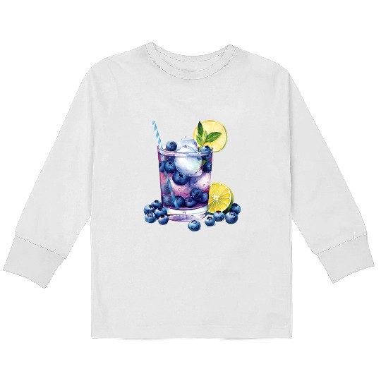Blueberry Lemon Cocktail Kids Long Sleeve T Shirts