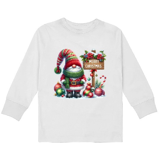 Gnome Christmas, Merry Christmas Kids Long Sleeve T Shirts
