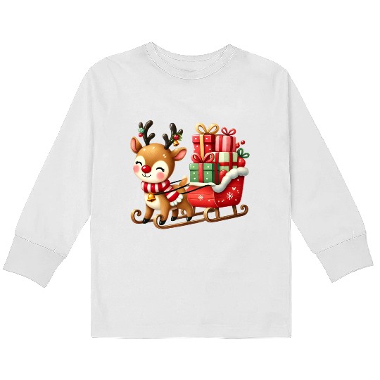 Merry christmas, Christmas Retro Kids Long Sleeve T Shirts
