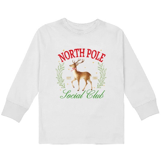 Merry Christmas, Christmas Retro Kids Long Sleeve T Shirts