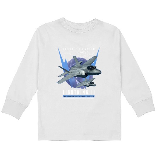F-35 LightningIi 5Th Gen Stealth Fighter Kids Long Sleeve T Shirts