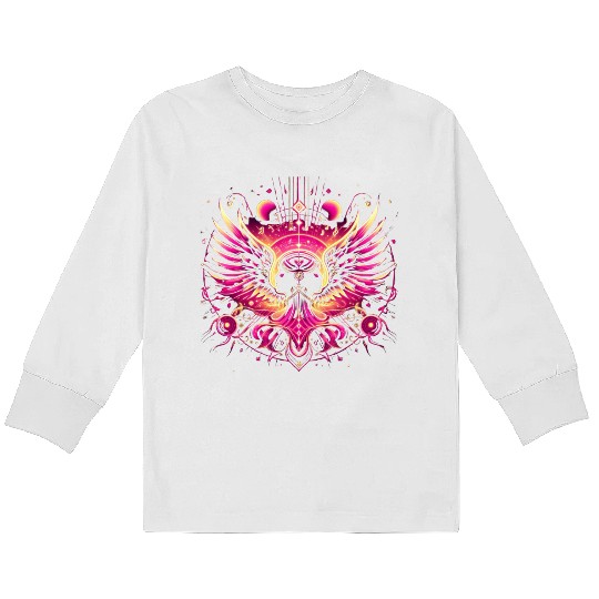 "Praise" Celestial Psychedelic Angel Kids Long Sleeve T Shirts