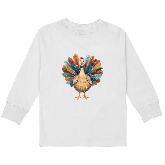 Coquette Thanksgiving Turkey Kids Long Sleeve T Shirts