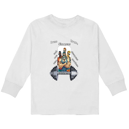 The Iron Sharpens Iron Scripture Kids Long Sleeve T Shirts