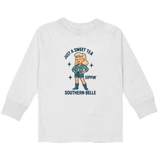 Sweet Tea Southern Belle Kids Long Sleeve T Shirts