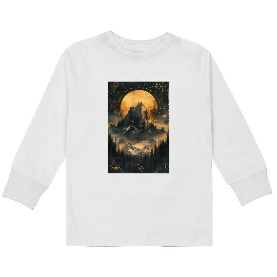 Celestial Mountain Dreamscape Kids Long Sleeve T Shirts