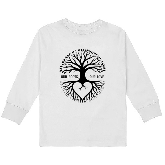 Tree of Life Heart Motif Kids Long Sleeve T Shirts