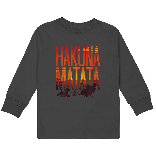 Disneyss The Lion King Hakuna Matata Sunset Group Shot Shadows Kids Long Sleeve T-Shirts