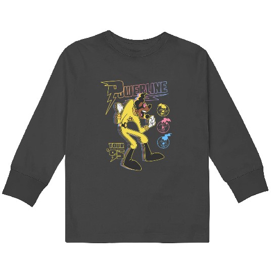 Disney A Goofy Movie Powerline Tour '95 Retro Neon Poster Kids Long Sleeve T-Shirts