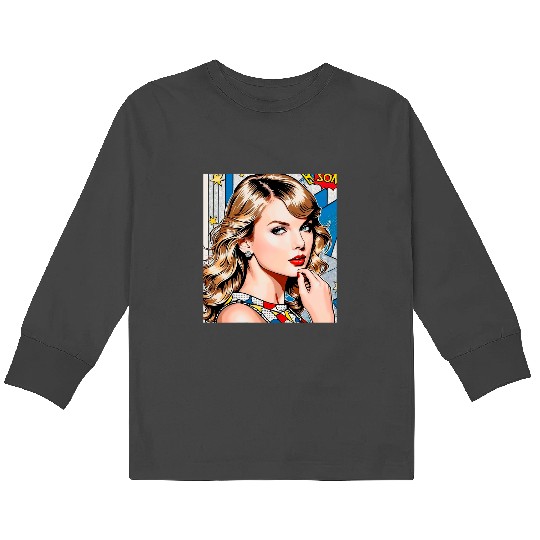 Discover Taylor illustration pop art Kids Long Sleeve T-Shirts