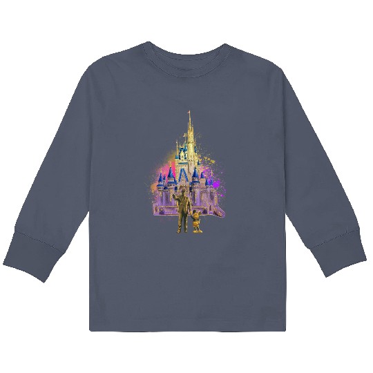 Gold Castle Walt Mickey 50th Kids Long Sleeve T Shirts- Disney World Kids Long Sleeve T Shirts- Disney World 50th Anniversary Kids Long Sleeve T Shirts