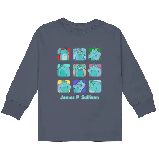 Disney Monsters Inc Sulley Moods Kids Long Sleeve T Shirts, James P. Sullivan Kids Long Sleeve T Shirts, Magic Kingdom Kids Long Sleeve T Shirts