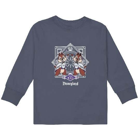 Chip n Dale Disney 100 Years Of Wonder Anniversary Disneyland Trip Kids Long Sleeve T Shirts
