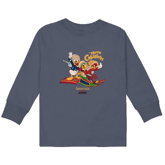 The Three Caballeros Gran Fiesta Tour Kids Long Sleeve T Shirts, Disney Parks Epcot Donald Duck Kids Long Sleeve T Shirts
