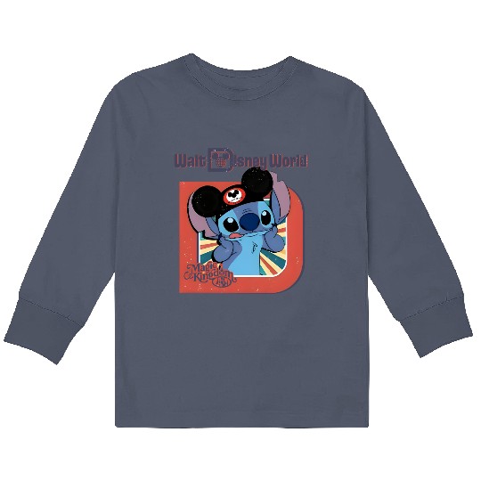 Disney Magic Kingdom Stitch Kids Long Sleeve T Shirts, Disney Lilo & Stitch Kids Long Sleeve T Shirts