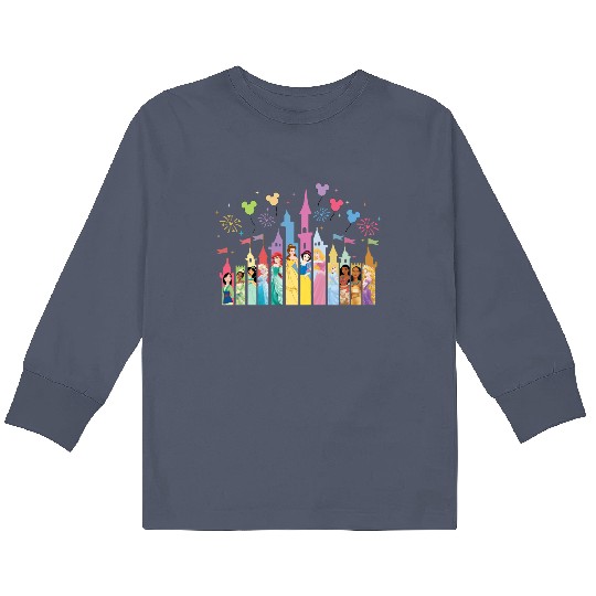 Disney Princess Castle Kids Long Sleeve T Shirts, Disney Vacation Kids Long Sleeve T Shirts,Disney Castle, Disney Family Kids Long Sleeve T Shirts, Disney Girl Trip