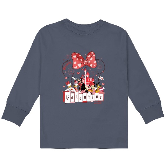 Discover Disney Valentine Mickey & Friends Matching Kids Long Sleeve T Shirts, Retro Mickey and Friends Valentine Matching Kids Long Sleeve T Shirts, Disney Castle Lover, Disney Balloon Kids Long Sleeve T Shirts