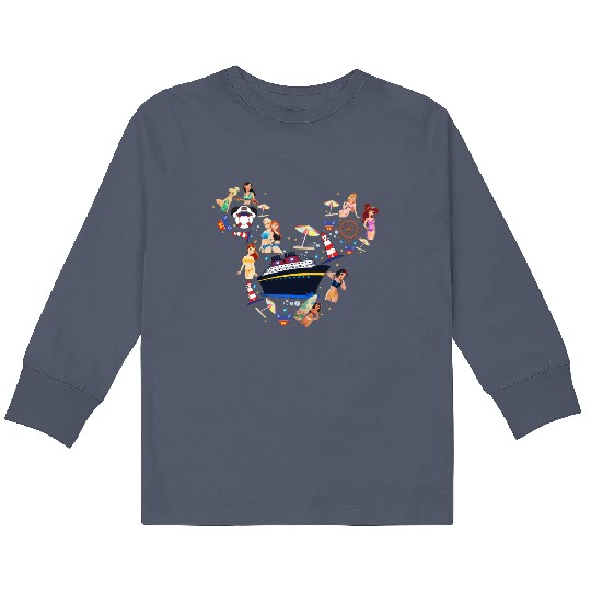 Disney Cruise Princess Kids Long Sleeve T Shirts, Magical Cruisin Princess Kids Long Sleeve T Shirts