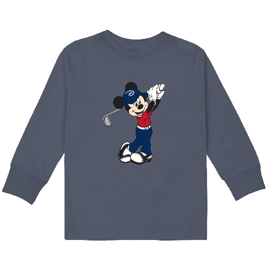 Mickey Golf Kids Long Sleeve T Shirts, Disney Unisex Kids Long Sleeve T Shirts, Disney Family Matching Kids Long Sleeve T Shirts