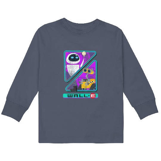 Retro Disney Pixar Wall-E Triangles And Eve Graphic Kids Long Sleeve T Shirts