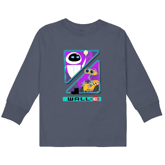 Retro Disney Pixar Wall-E Triangles And Eve Graphic Kids Long Sleeve T Shirts