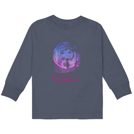 Coraline Kids Long Sleeve T Shirts, Vintage Disney Halloween Party Kids Long Sleeve T Shirts, Coraline Doll Kids Long Sleeve T Shirts