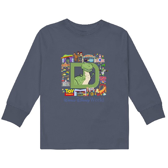 Vintage Toy Story Rex  Kids Long Sleeve T Shirts, Discoveryland Kids Long Sleeve T Shirts, Disneyland Kids Long Sleeve T Shirts, Disney Pixar Kids Long Sleeve T Shirts