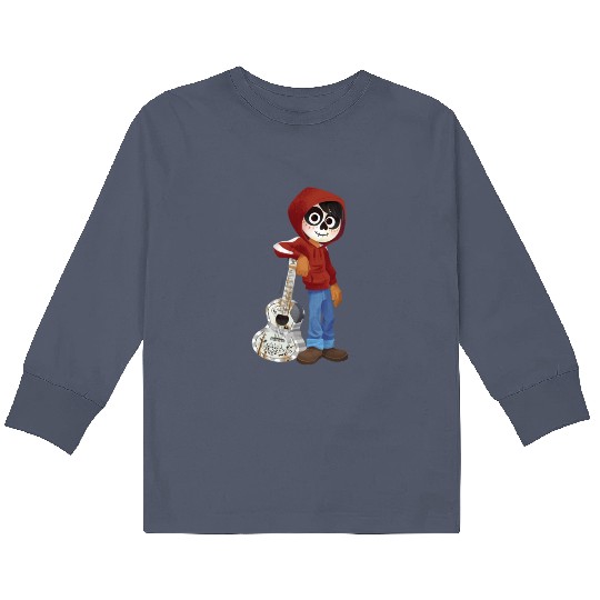 Disney Pixar Coco | Miguel | Standing with Guitar Kids Long Sleeve T Shirts