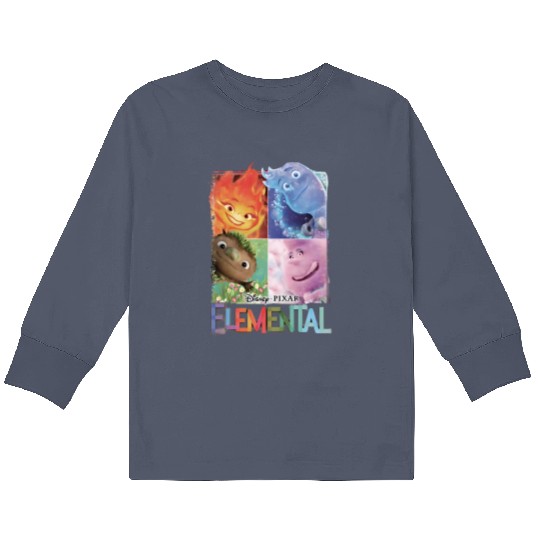 Elemental 2023 Disney Kids Long Sleeve T Shirts, Disney Pixar Elemental Kids Long Sleeve T Shirts