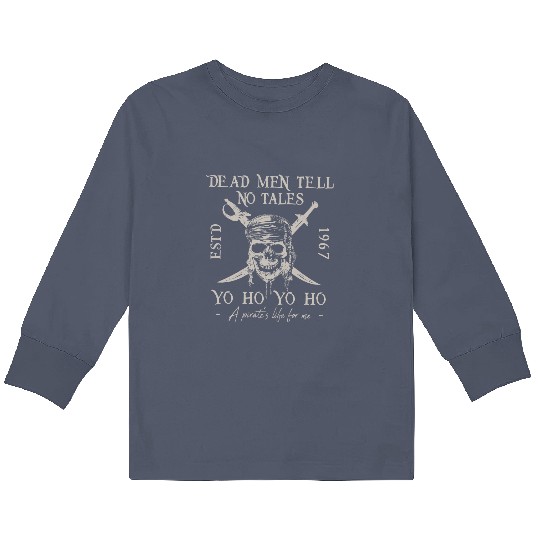Vintage Dead Men Tell No Tales Kids Long Sleeve T Shirts, Disney Pirates Kids Long Sleeve T Shirts