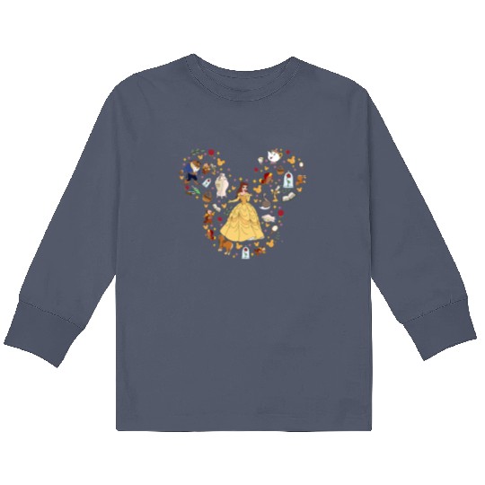 Princess Belle Kids Long Sleeve T Shirts, Mickey Ear Kids Long Sleeve T Shirts, Disney Trip Kids Long Sleeve T Shirts