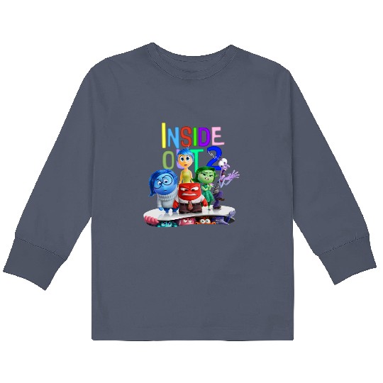 Inside Out 2 Kids Long Sleeve T Shirts, Disney Pixar Inside Out Kids Long Sleeve T Shirts