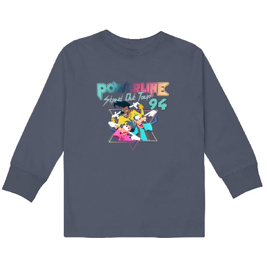 Disney A Goofy Movie Powerline World Tour 95 Retro 80s Kids Long Sleeve T Shirts