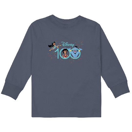 Disney 100 Anniversary Aladdin Jasmine Genie Kids Long Sleeve T Shirts